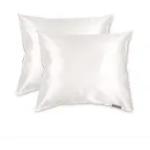 Beauty Pillow - Satijnen Kussenslopen - Voordeelset - Duo Pack - 60x70 cm - Pearl