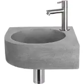 Differnz Cleo fonteinset donkergrijs beton met rechte kraan mat chroom