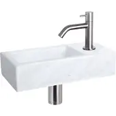 Differnz Helios fonteinset marmer met gebogen kraan mat chroom