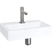 Differnz Fonteinset flat keramiek 38x24x7 cm wit met rechte kraan mat chroom