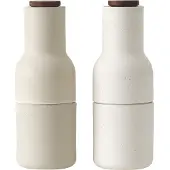 Audo Copenhagen Bottle Grinder kruidenmolen keramiek 2-pack Zand (deksel van walnoot)