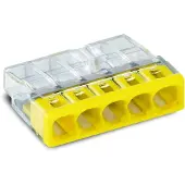 Wago lasklem 0,5 - 2,5mm² 5 polig geel (100 Stuks)