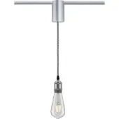 Paulmann URail pendeladapter Universal 100W chroom Pendel Adapter, alu / grijs / zink, Woon-/ Eetkamer, metaal, Modern