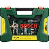 Bosch Powertools V-Line Boren en bitset met ratelschroevendraaier en magnetisch uitschuifbare pen 91-delig