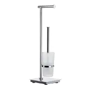 Smedbo Toiletborstelhouder Outline Lite Vierkant 17,5x17,5x60 cm RVS Gepolijst
