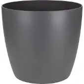 Elho Brussels Rond 25 - Bloempot voor Binnen - 100% Gerecycled Plastic - Ø 24.3 x H 23.2 cm - Antraciet