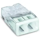Wago 2273-202-100 2273 Lasklem Flexibel: 0.5-2.5 mm² Massief: 0.5-2.5 mm² Aantal polen: 2 100 stuk(s) Transparant, Wit Box