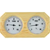 Saunia - Sauna thermometer met hygrometer, vurenhout