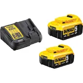 DeWalt XR 18V 5,0 Ah accu (2x) + oplader