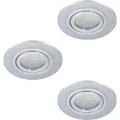 Eglo Inbouwspot Areitio Round set van 3 metaalgrijs