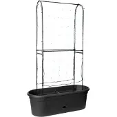 Elho Green Basics Veggie Wall 80 - Kweekbak - Verticaal Tuinieren - 100% Gerecycled Plastic - Ø 77.5 x H 26.0 cm - Living black