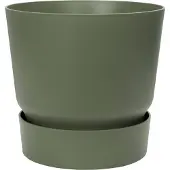 Elho Greenville Rond 20 - Bloempot voor Buiten met Waterreservoir - 100% Gerecycled Plastic - Ø 19.5 x H 18.4 cm - Blad groen