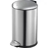 EKO Belle Deluxe pedaalemmer 12 Liter – Prullenbak met uitneembare afvalemmer – Fingerprint-proof – Soft-close – H41.2xL31.9xB28.3 cm – Mat Zilver