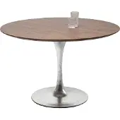 Kare design SALE - Invitation Ronde Eettafel Ø120x76 - Tafelblad Walnoot - Trompetvoet Verzinkt