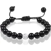 Memphis Kralen armband Zwart verstelbaar Onyx Howliet 8mm