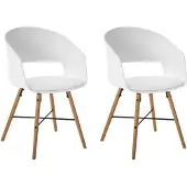 Ebuy24 Eetkamerstoel 'Luna' kleur wit