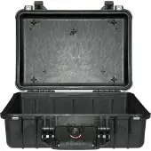 Peli 1500 BK flightcase zonder schuim 425x284x155 mm