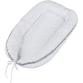 Babybay Babymat witte punten parelgrijs