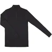 Joha - Blouse with Zip - Merino-ondergoed M, zwart