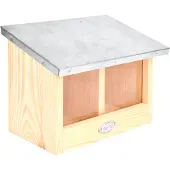 Esschert Design Eekhoorn Voederhuis Dubbel Naturel 25,3 X 17,6 X 18,7 Cm