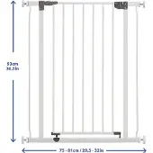 Dreambaby Extra Haute Liberty Security Barrier - door druk - L 75/81 x H 93 cm - Wit