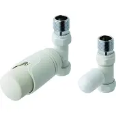 Eastbrook Valve radiator aansluitset recht met thermostaat wit