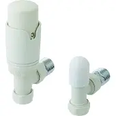 Eastbrook Valve radiator aansluitset haaks met thermostaat wit