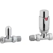 Eastbrook Valve radiator aansluitset recht met thermostaat chroom