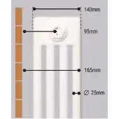 Eastbrook Rivassa 4 koloms radiator 60x60cm staal 1255W wit glans
