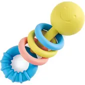 Hape Rammelringen Bijtring | Beweegbaar bijt- en rammelspeelgoed voor baby's in zachte kleuren