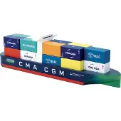 Vilac Maritiem Speelgoed - Containerschip Jacques Saadé - Multicolor - 18 magnetische containers