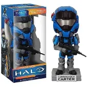 Funko, LLC FUNKO bobbelhoofd, schudkopfiguur, "Wacky Wobbler" uit het Halo-universum, rode Spartan Carter, nieuw! Funko