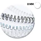 Fellowes metalen bindruggen - 8 mm - 34-rings - A4 - wit - 100 stuks