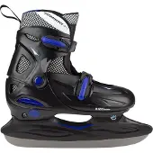 Nijdam Kinderschaatsen Verstelbaar - IJshockey Schaatsen - Zwart/Blauw - Maat 27-30