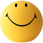 Mr Maria Vloerlamp Smiley, dimbaar, geel / oranje, Kinderkamer, Kunststof, vloerlamp
