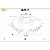 Valeo 186813 Remschijf