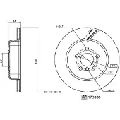 FEBI BILSTEIN Remschijf 173008 achter, geventileerd, 1 Stuk