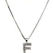 Orphelia Zilver Alphabet hanger met ketting 42 cm Zirconium