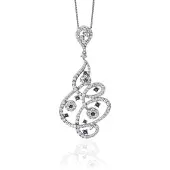 Orphelia Silver 925 Zh-7039 Pendant With Chain Blue;White Zirconium