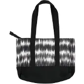 Sarlini Strandtas met tie-dye print zwartwit