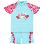 Playshoes UV-bescherming 'Flamingo' turquoise / gemengde kleuren / pink