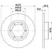 Hella 8DD 355 100-031 Remschijf