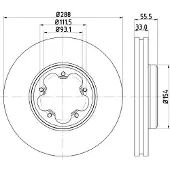 Hella 8DD 355 120-111 Remschijf
