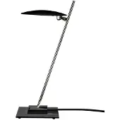 Catellani & Smith Lederam T1 Tafellamp Black varnished disc | Satin rod | Black base
