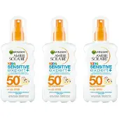 Garnier 3x Garnier Ambre Solaire Sensitive Expert+ Kids Zonnebrandspray Spf 50+ 200 Ml