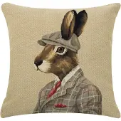 Mars & More gobelin kussen jagers pet haas 45x45cm