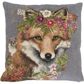 Mars & More Gobelin kussen bloemen vos 45x45cm