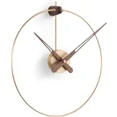 Nomon Micro Anda Wandklok Polished Brass|Walnut Wood