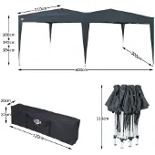 Deuba Paviljoen Antraciet 3x6m UV-bescherming 50+