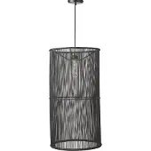 Mica Decorations | Hanglamp Joice rotan zwart 39x39x74 cm hanglampen | NADUVI